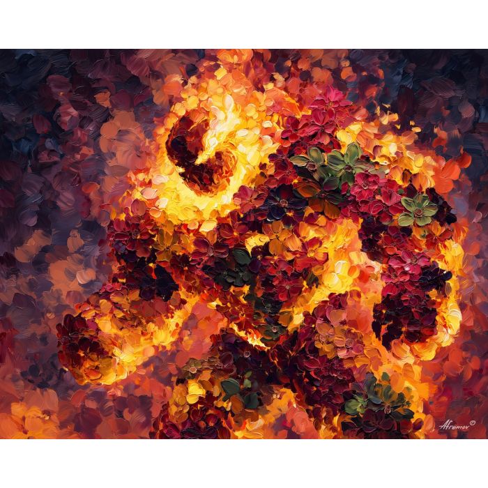 lava elemental,fantasy being,oil painting,afremov style