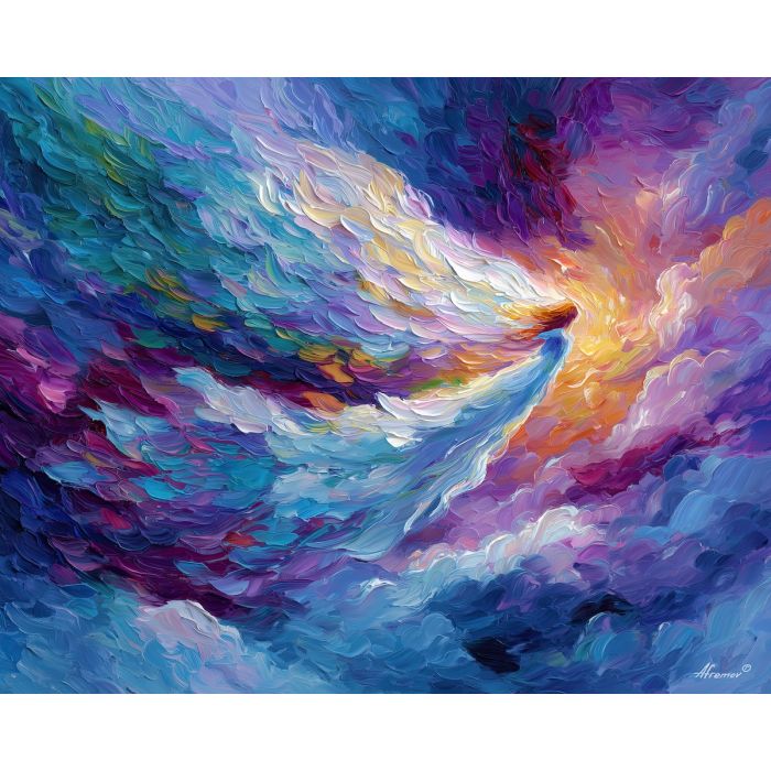 air elemental,sylph fantasy,magical being,oil painting,afremov style