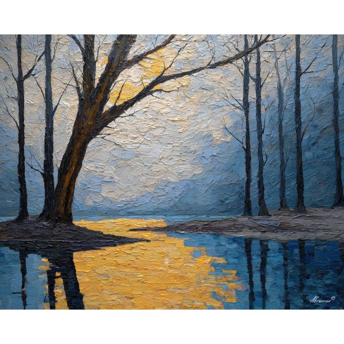 quiet, texture, palette knife, oil painting, impasto, thick pigment, layered surface, scraped paint, textured strokes, expressive surface, material depth, hand painted, visual balance, atmospheric, color interaction, paint ridges, manual technique