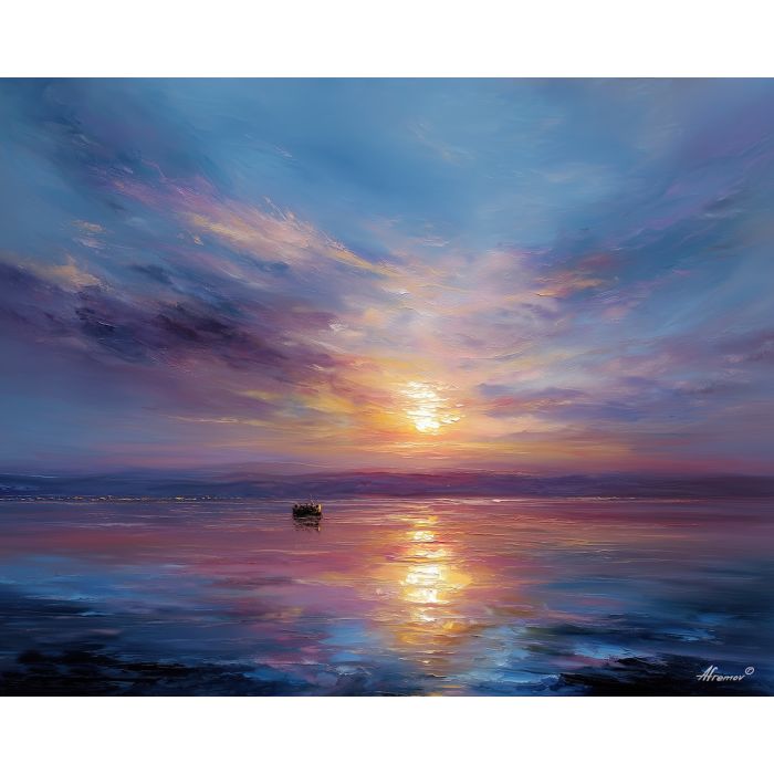 magic horizon,minimal fantasy,oil painting,afremov style