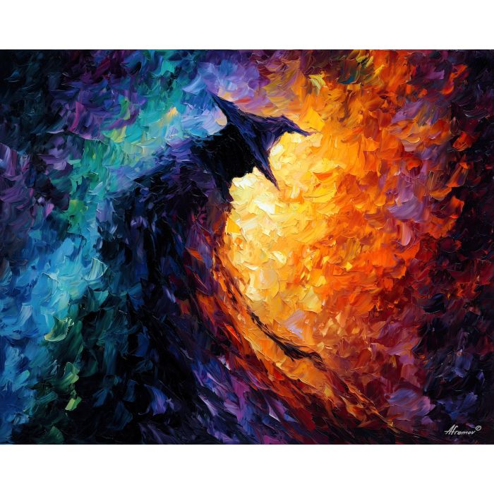 dark guardian,shadow sentinel,oil painting,afremov style
