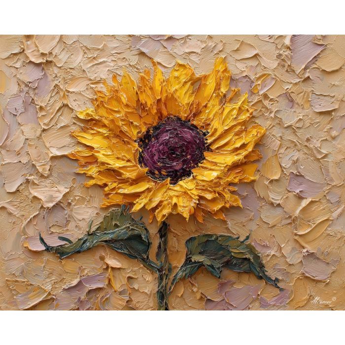 rooted, radiant, presence, palette knife, oil painting, impasto, thick pigment, layered surface, scraped paint, textured strokes, expressive surface, material depth, hand painted, visual balance, atmospheric, color interaction, paint ridges, manual technique