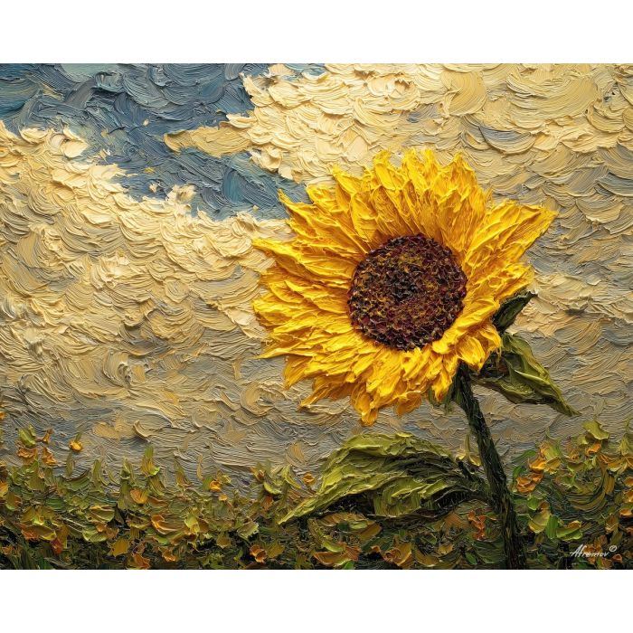 morning, warmed, afternoon, palette knife, oil painting, impasto, thick pigment, layered surface, scraped paint, textured strokes, expressive surface, material depth, hand painted, visual balance, atmospheric, color interaction, paint ridges, manual technique