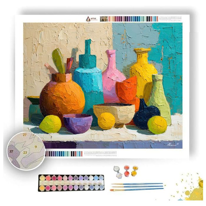 BRIGHT PLAYFUL SHAPE - Paint by Numbers Full Kit