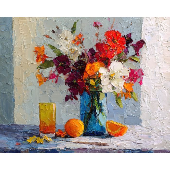 graphic, color, palette knife, oil painting, impasto, thick pigment, layered surface, scraped paint, textured strokes, expressive surface, material depth, hand painted, visual balance, atmospheric, color interaction, paint ridges, manual technique