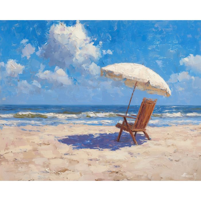 early, empty, afternoon, palette knife, oil painting, impasto, thick pigment, layered surface, scraped paint, textured strokes, expressive surface, material depth, hand painted, visual balance, atmospheric, color interaction, paint ridges, manual technique