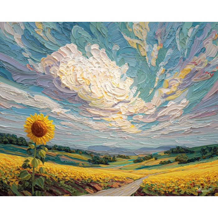 quiet, radiant, field, palette knife, oil painting, impasto, thick pigment, layered surface, scraped paint, textured strokes, expressive surface, material depth, hand painted, visual balance, atmospheric, color interaction, paint ridges, manual technique