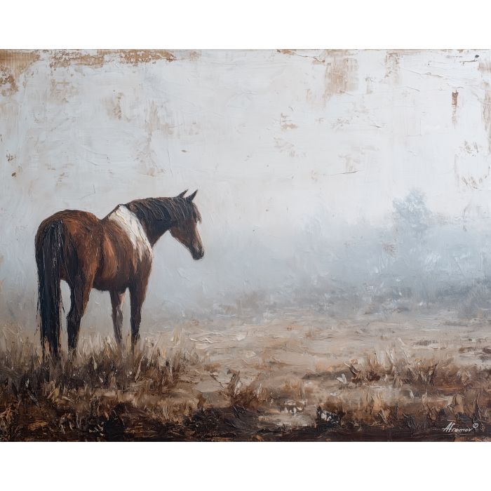 dusty, waiting, pause, palette knife, oil painting, impasto, thick pigment, layered surface, scraped paint, textured strokes, expressive surface, material depth, hand painted, visual balance, atmospheric, color interaction, paint ridges, manual technique