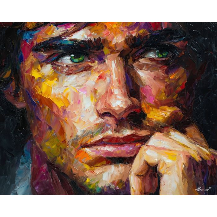 resolve emotion,quiet strength,oil painting,afremov style