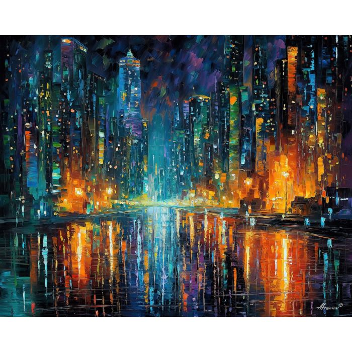 futuristic metro,magic energy city,oil painting,afremov style
