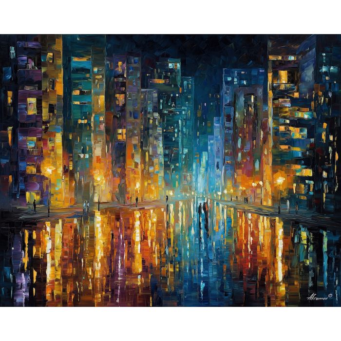 magic circuitry city,futuristic fantasy,oil painting,afremov style