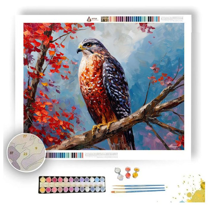 WATCHFUL HAWK PERCH - Paint by Numbers Full Kit