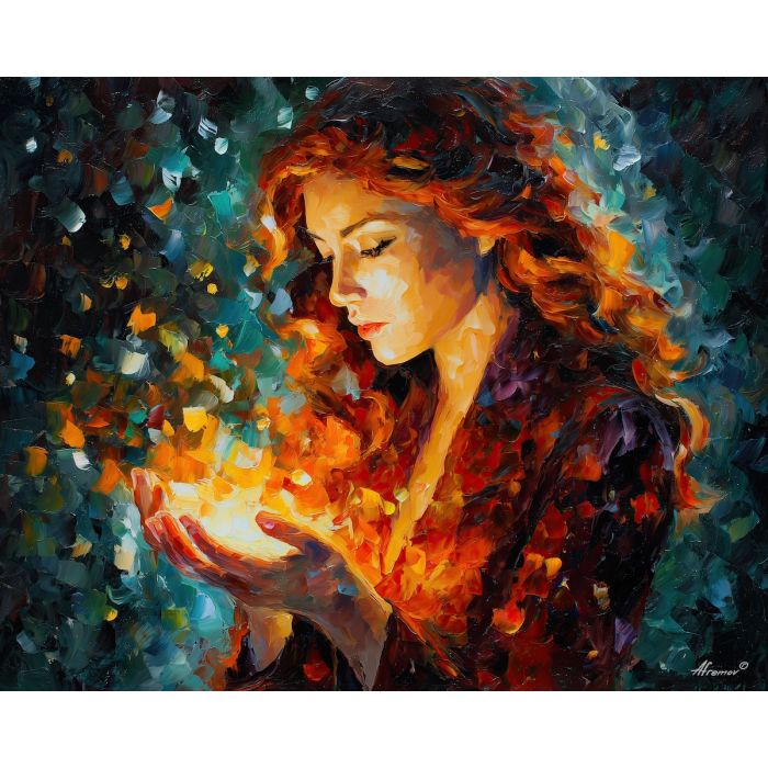 fire mage portrait,ember glow,warm magic,oil painting,afremov style