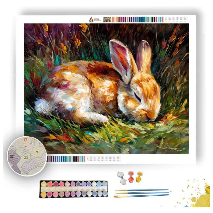 QUIET RABBIT REST - Paint by Numbers Full Kit