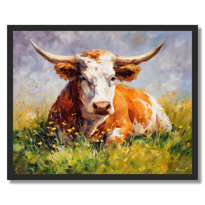 RESTING COW - FRAMED