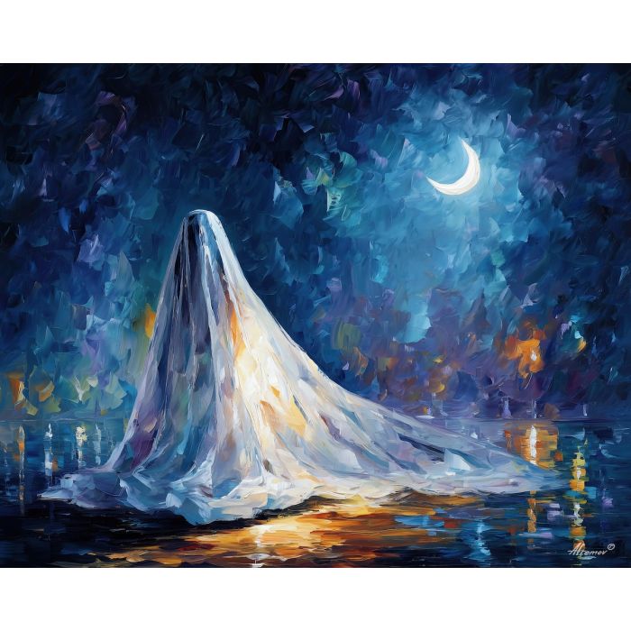 moon oracle,fantasy portrait,soft light,oil painting,afremov style