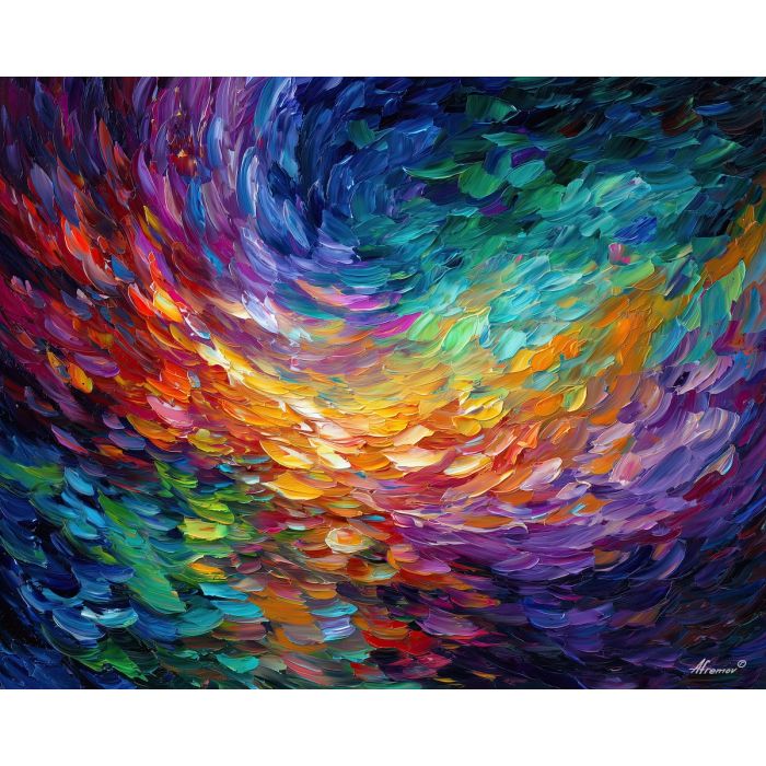 abstract memory,color flow,oil painting,afremov style