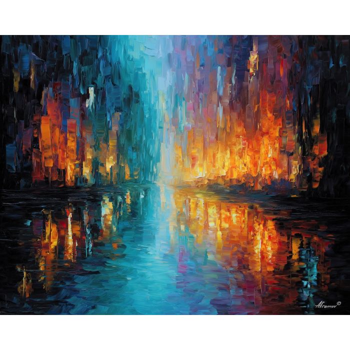 abstract contrast,soft tension,oil painting,afremov style