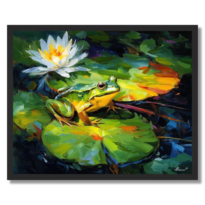 STILL POND FROG - FRAMED