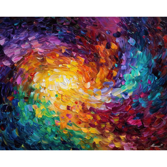 abstract emergence,forming shapes,oil painting,afremov style