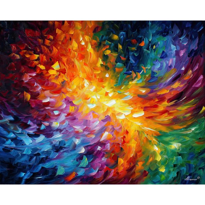 abstract harmony,emotional balance,oil painting,afremov style