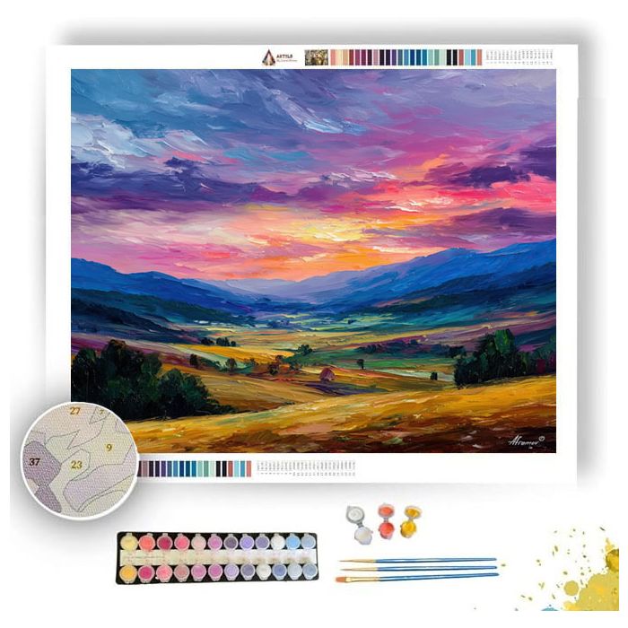 OPEN VALLEY EVENING - Paint by Numbers Full Kit