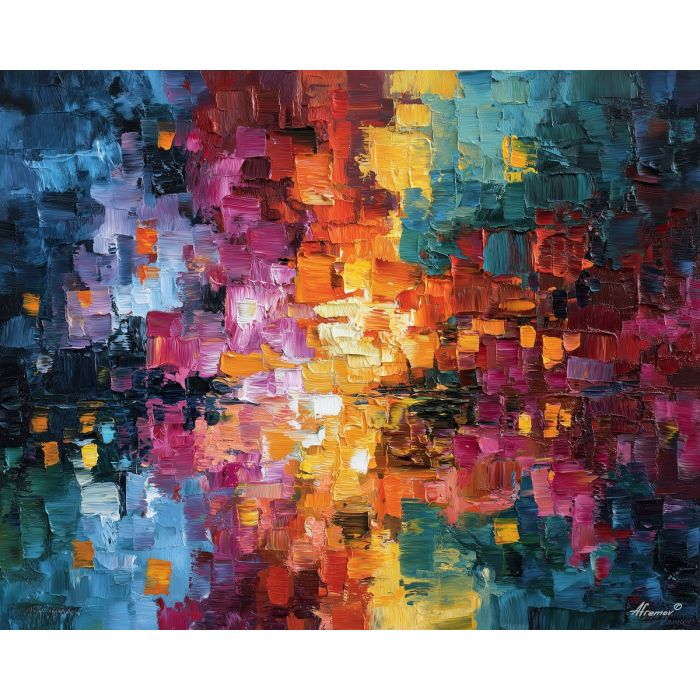 abstract texture,quiet composition,oil painting,afremov style