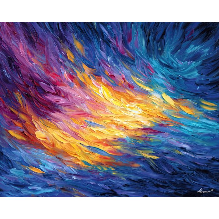 abstract flow,fluid motion,oil painting,afremov style