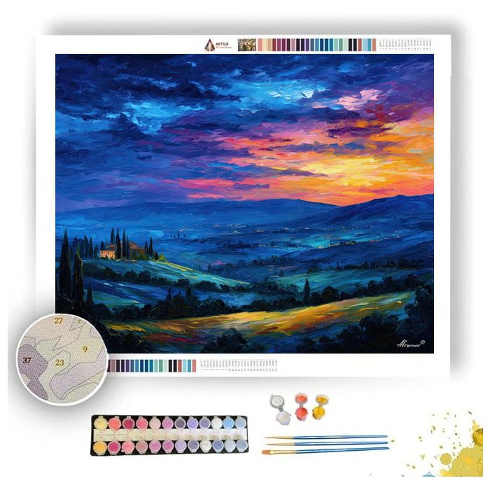 EVENING RIDGE VIEW - Paint by Numbers Full Kit