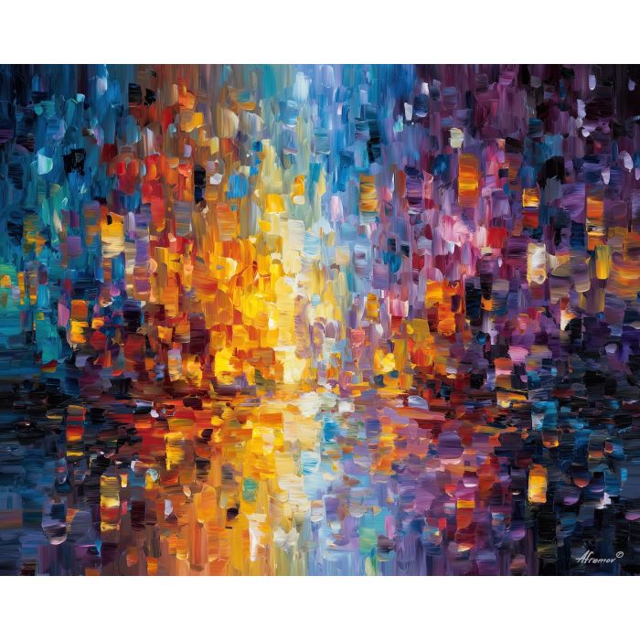 abstract momentum,layered motion,oil painting,afremov style