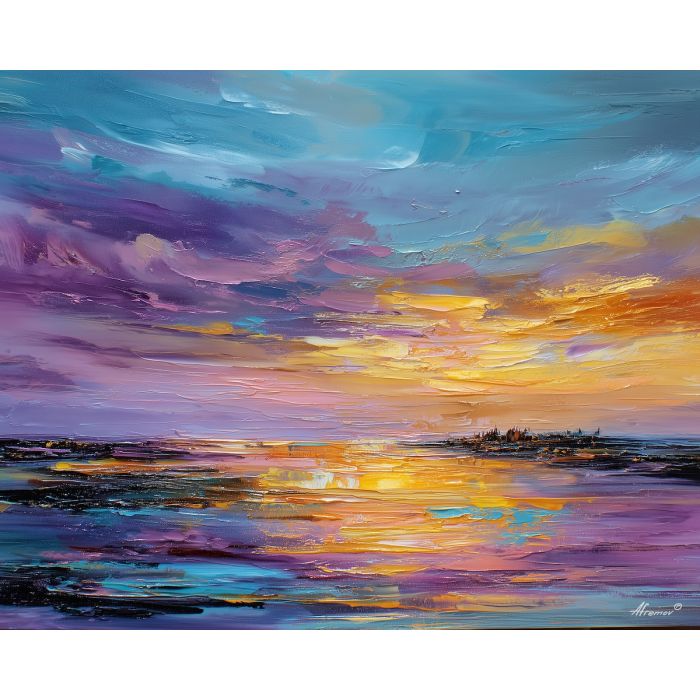 abstract ebb,flowing forms,oil painting,afremov style