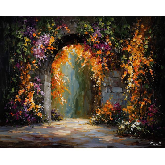 fantasy vines,crystal plants,oil painting,afremov style