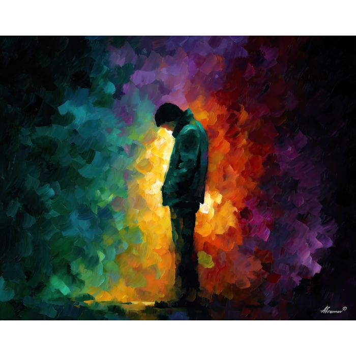 psychological art,emotional depth,inner burden,oil painting,afremov style