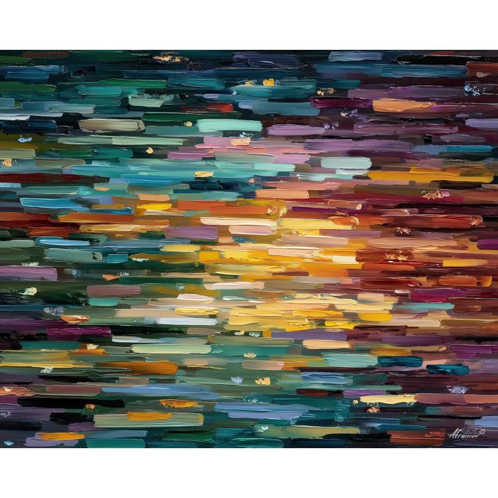 abstract silence,layered texture,oil painting,afremov style