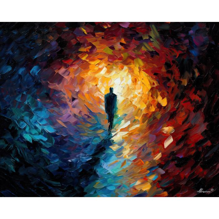 internal pressure,mental tension,oil painting,afremov style