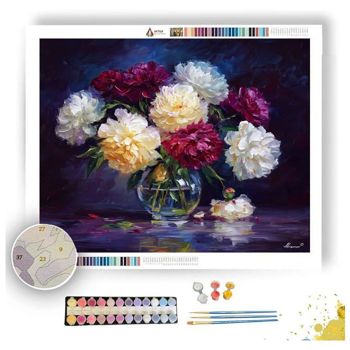 STARLIGHT PEONIES - Paint by Numbers Full Kit