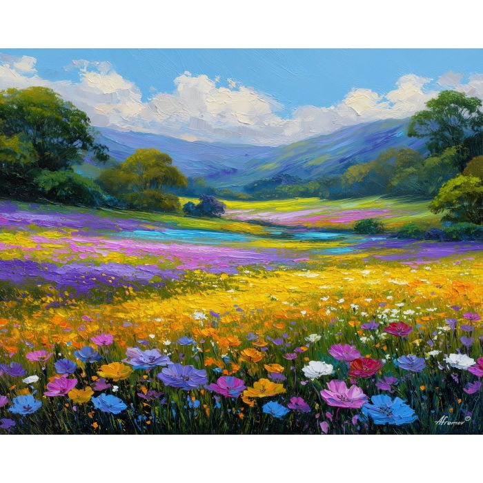 fantasy field,soft light,aether tones,oil painting