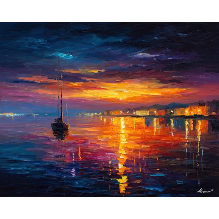 fantasy shore,soft water glow,oil painting