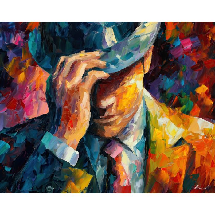 hidden stress,emotional restraint,oil painting