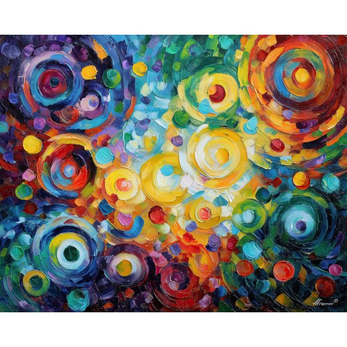 repetitive thoughts,mental loop,oil painting,afremov style