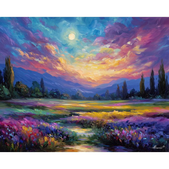 fantasy fields,soft light,oil painting