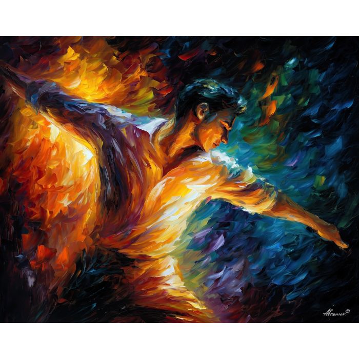 mental resistance,inner strength,oil painting,afremov style