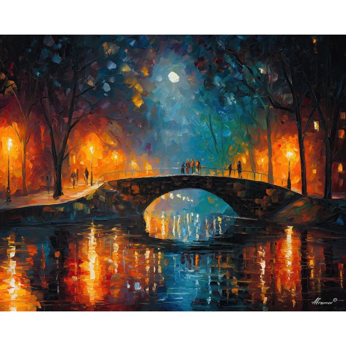 fantasy crossroads,moonlight,oil painting