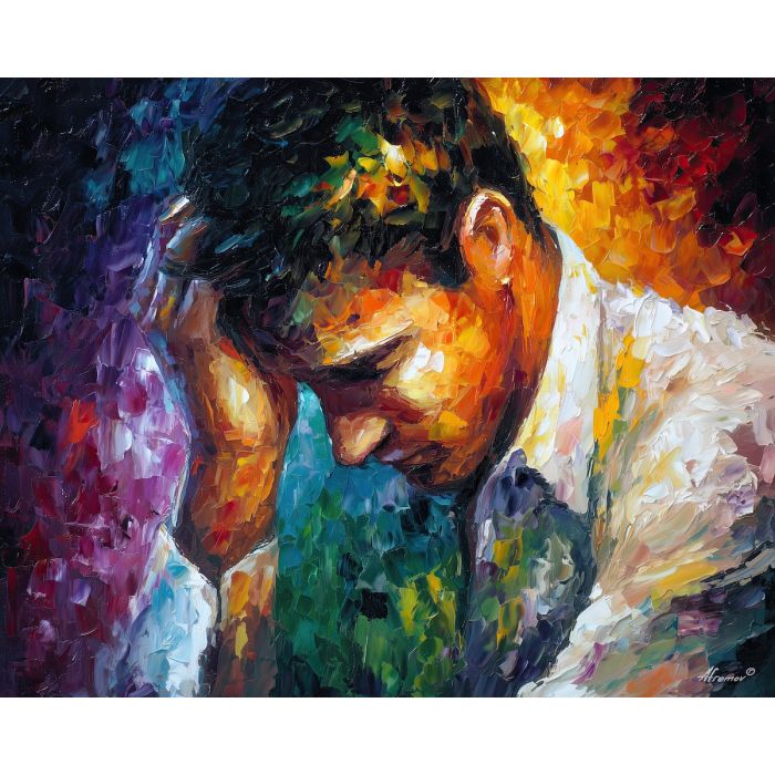 emotional gravity,inner pressure,oil painting,afremov style