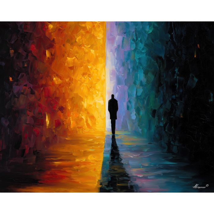 divided mind,emotional split,oil painting,psychological