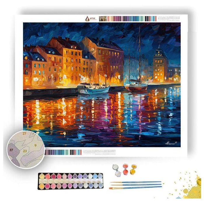 MIDNIGHT HARBOR GLOW - Paint by Numbers Full Kit