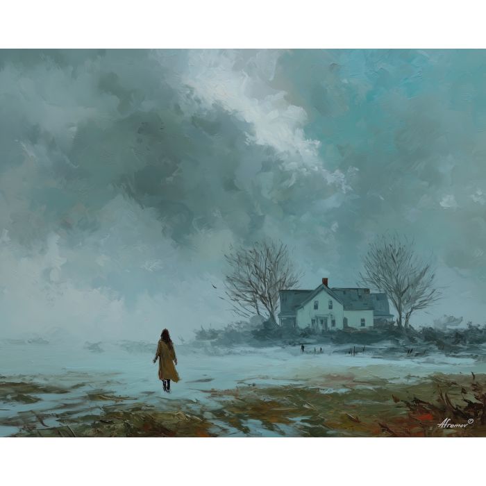 lingering, outline, palette knife, oil painting, impasto, textured paint, layered pigment, scraped surface, thick strokes, expressive texture, hand painted, fine art, material depth, visual rhythm, atmospheric, color control, painterly surface