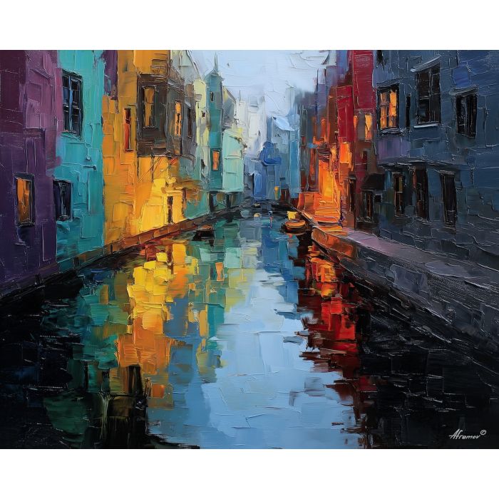 narrow, focus, palette knife, oil painting, impasto, textured paint, layered pigment, scraped surface, thick strokes, expressive texture, hand painted, fine art, material depth, visual rhythm, atmospheric, color control, painterly surface