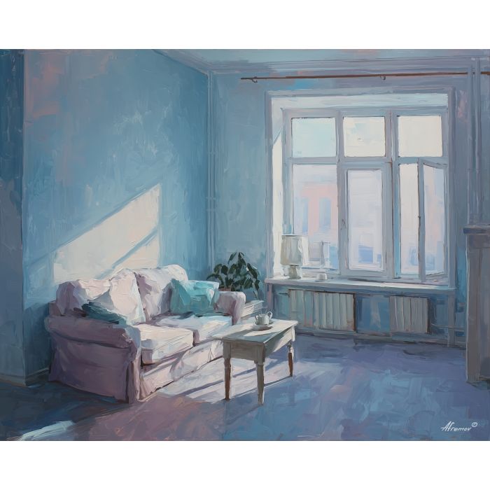 gentle, measured, palette knife, oil painting, impasto, thick paint, layered pigment, scraped texture, hand painted, fine art, expressive surface, material depth, painterly, atmospheric, visual rhythm, textured painting, studio art