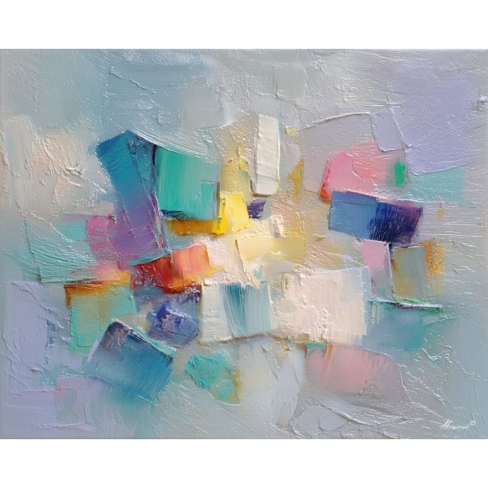 quiet, resting, palette knife, oil painting, impasto, thick paint, layered pigment, scraped texture, hand painted, fine art, expressive surface, material depth, painterly, atmospheric, visual rhythm, textured painting, studio art